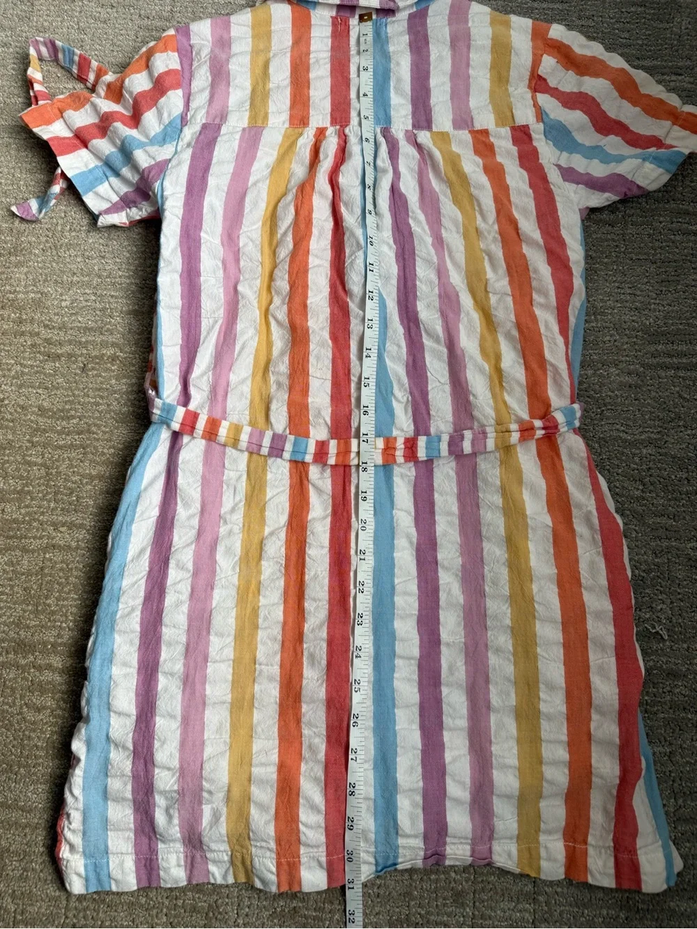 Roller Rabbit Pastel Striped Button Dress in Lavender, Pink, Blue, Yellow, Cream